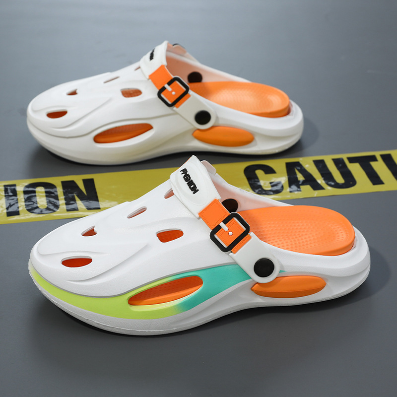 Women's Trendy Colour Block Hollow Out Breathable Comfy Non Slip Durable EVA Soft Sole orthopedic Slippers