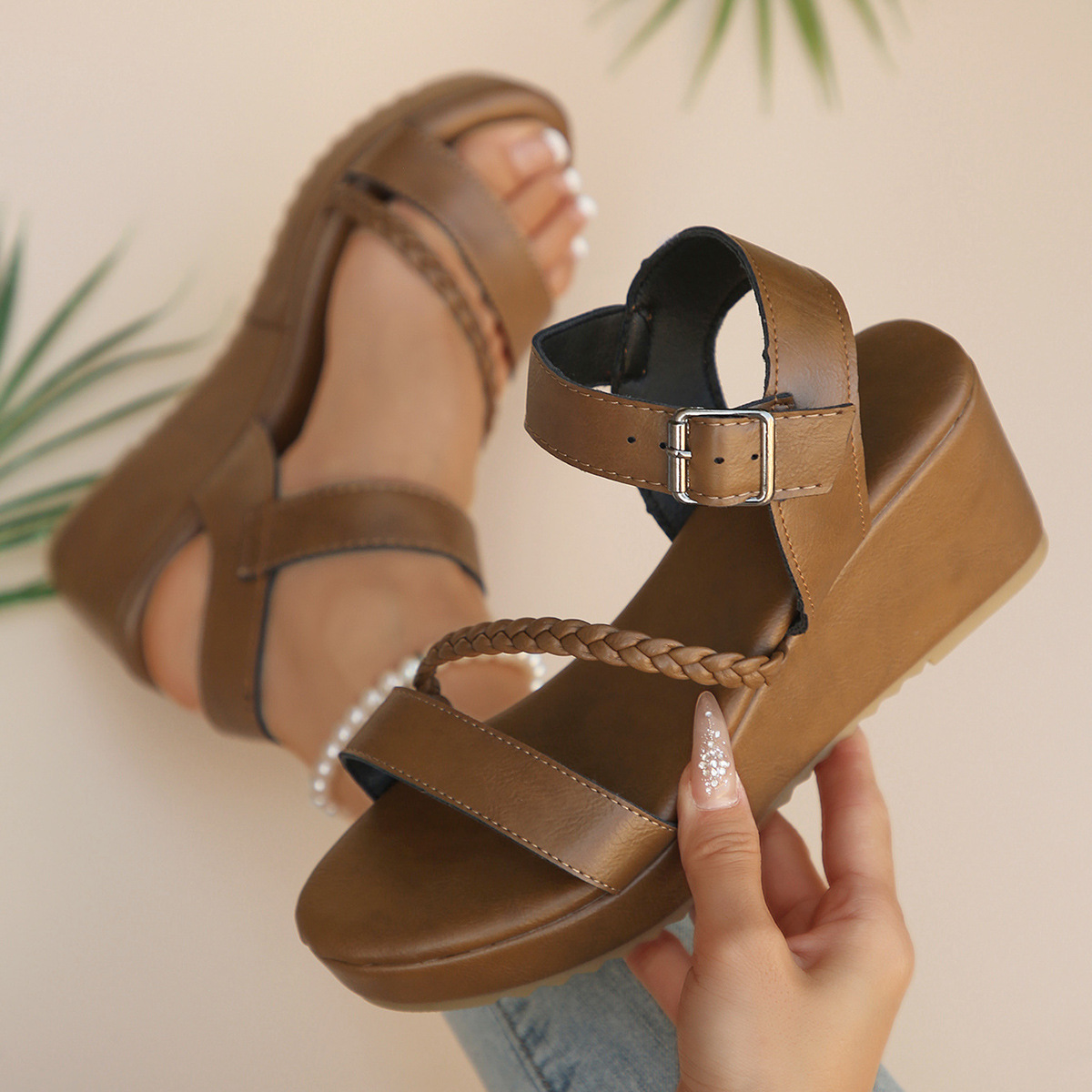 Summer Comfortable Fashion Versatile Easy Fairy Style Wedge Sandals