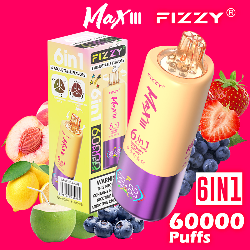 Fizzy 60K Disposable Vape 60ml 5% 6-in-1 Flavor System