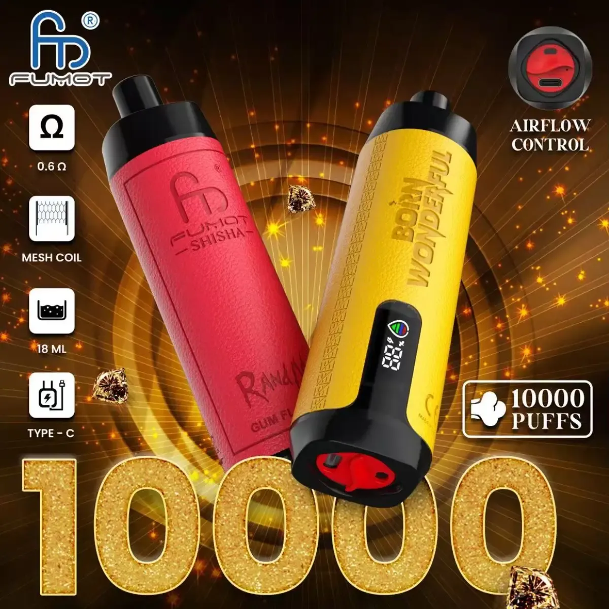 [10pcs] Fumot RandM Shisha 10000 Puffs Disposable Vape