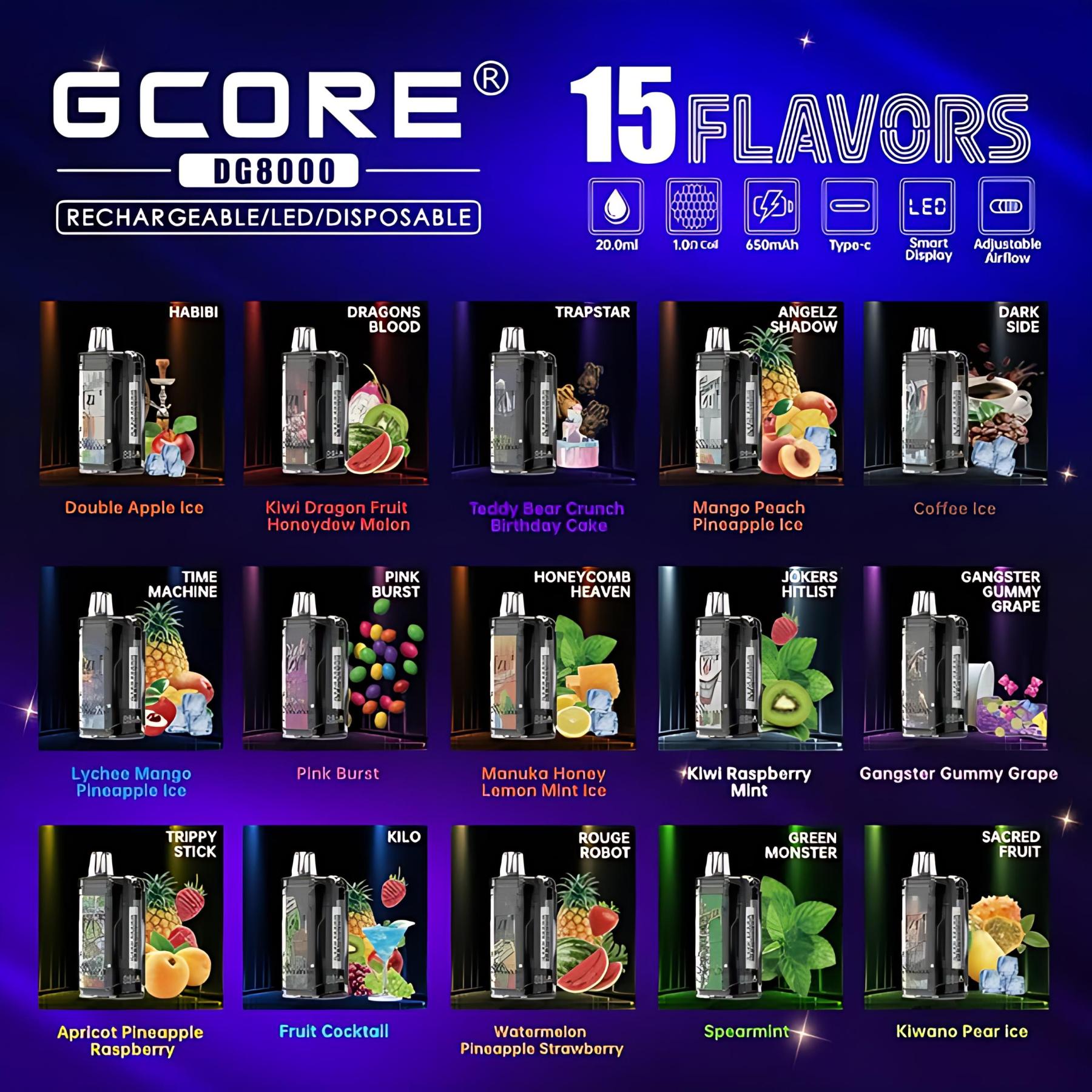 Gcore 8000 Puffs 20ml (US Warehouse)