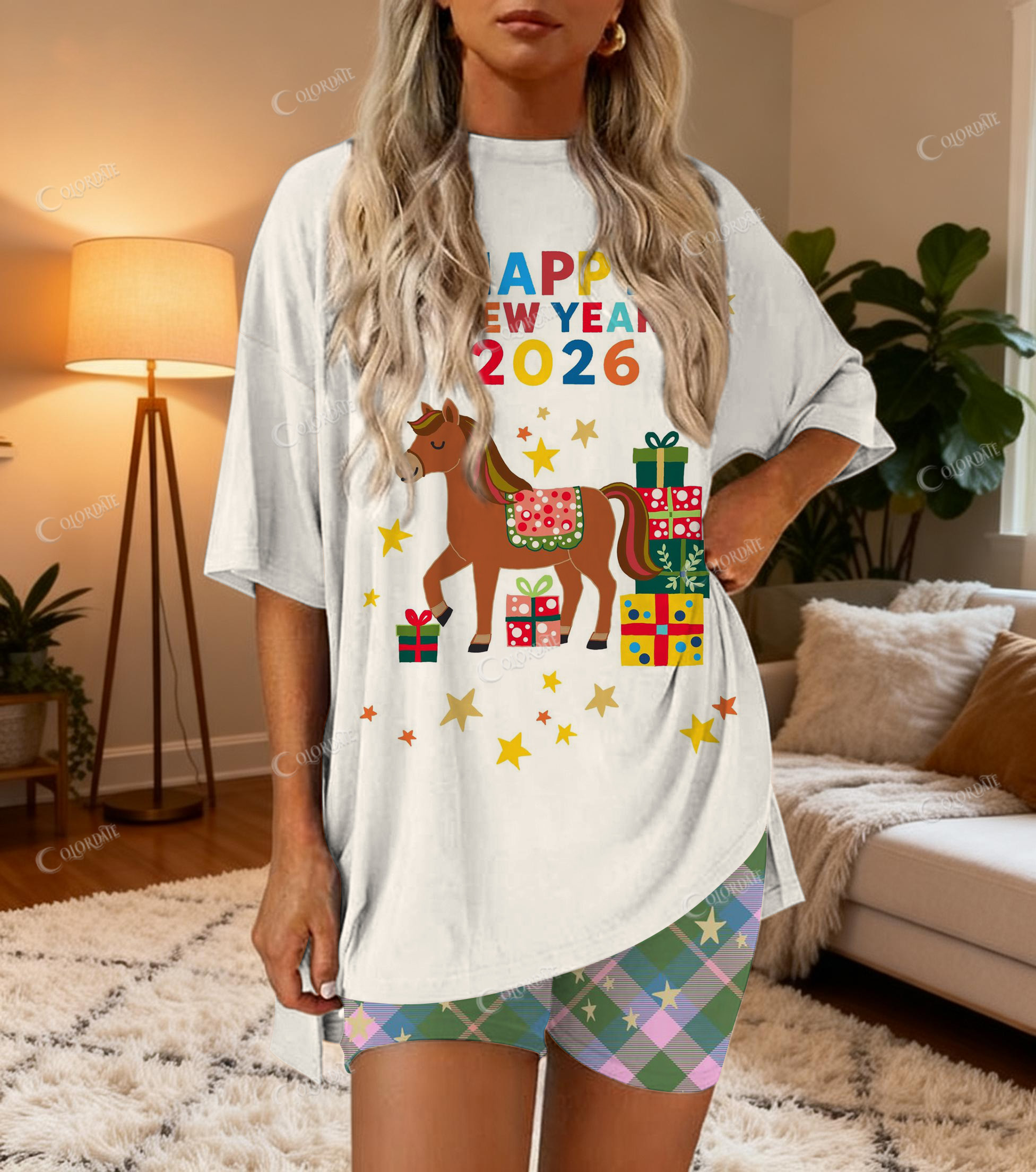 Horse Year Print Bamboo-Soft Lounge Set