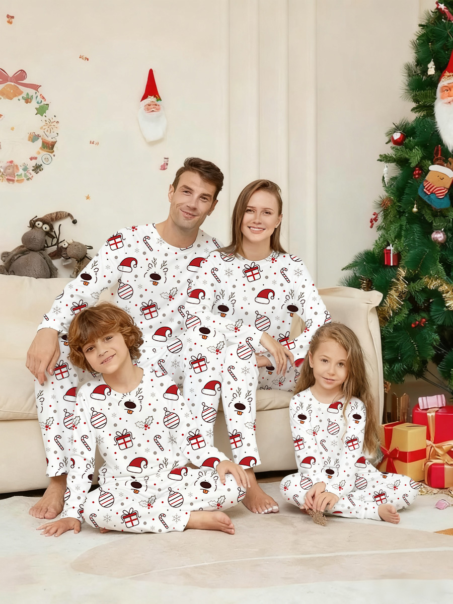 Reindeer & Christmas Elements Family Matching Pajama Sets
