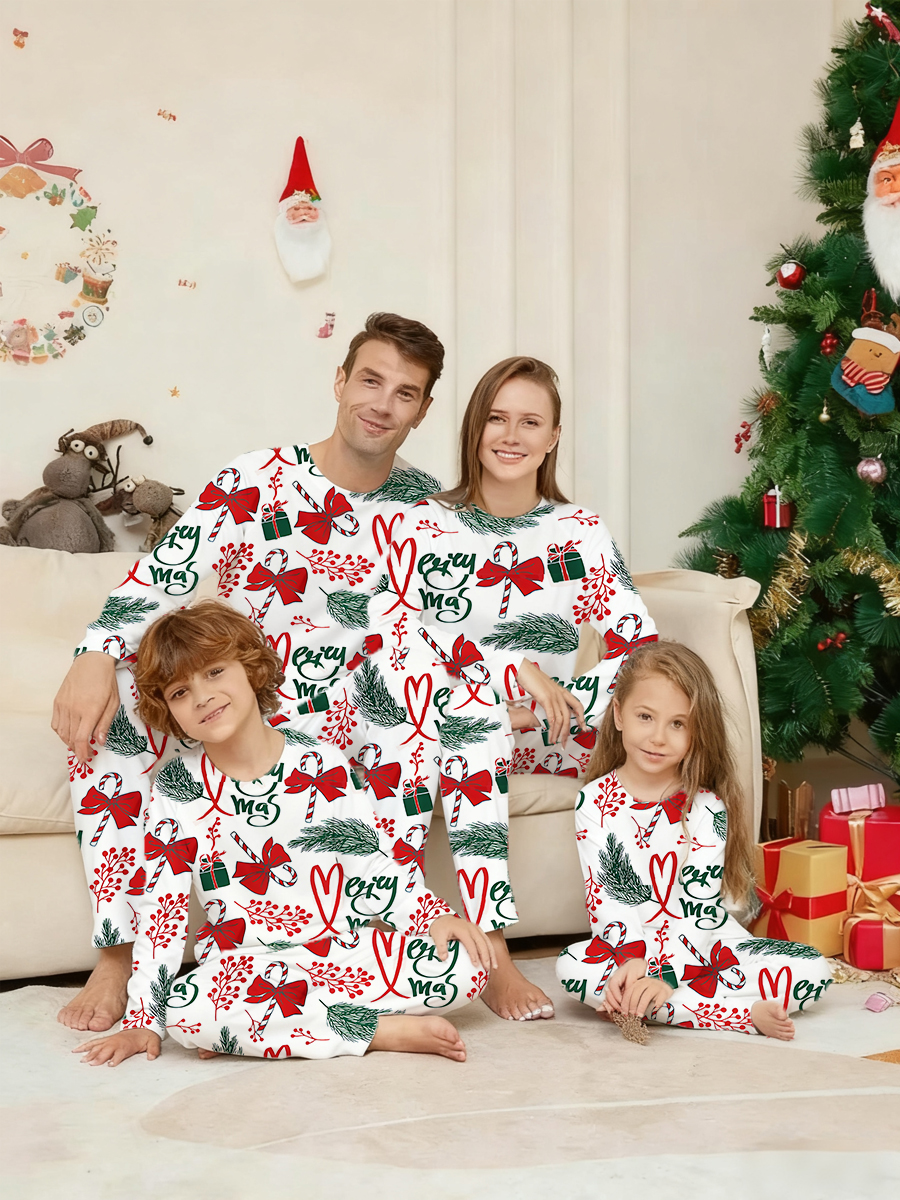 Pink Stocking & Greenery Family Matching Pajama Sets