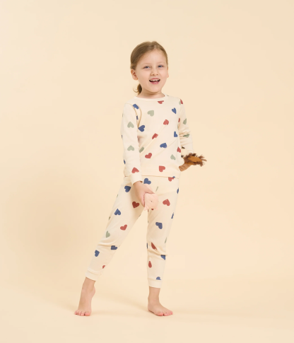 Children's Heart Print Pyjamas
