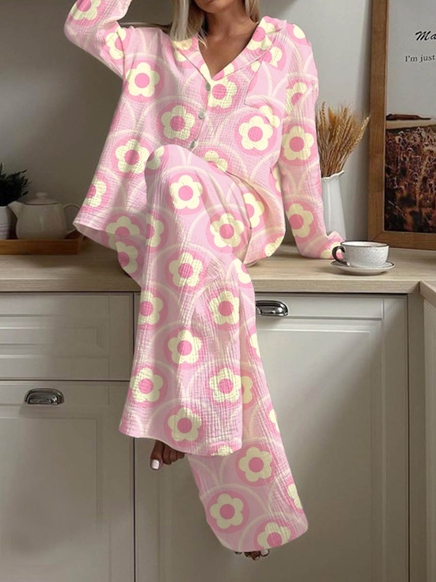 Women's Floral Print Casual Homewear Set