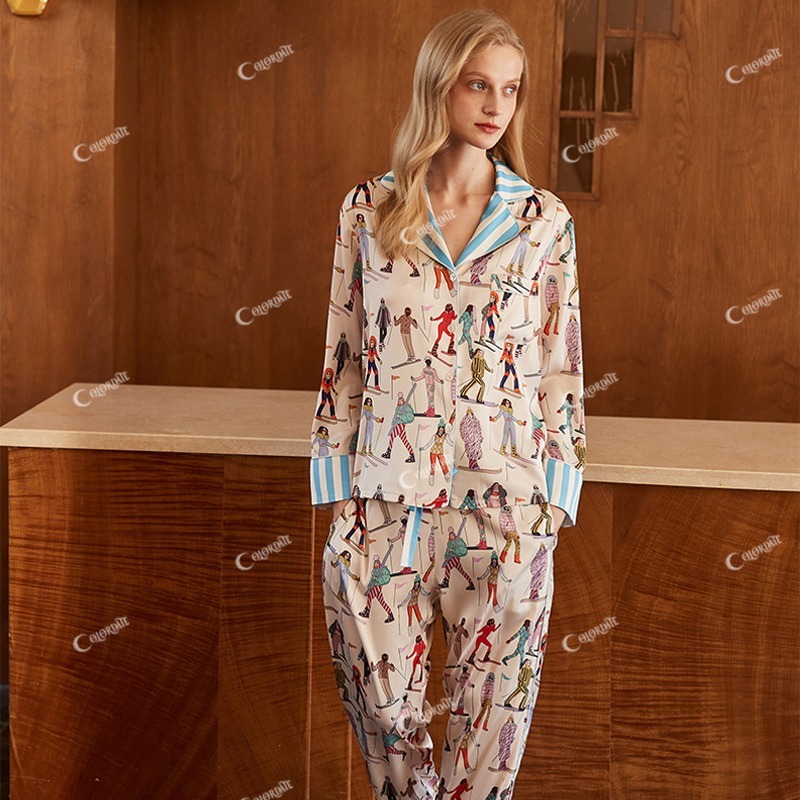 Ski Sports Print Pajama Set