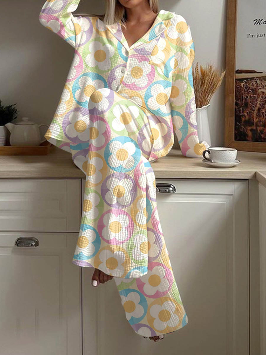Women's Floral Print Casual Homewear Set