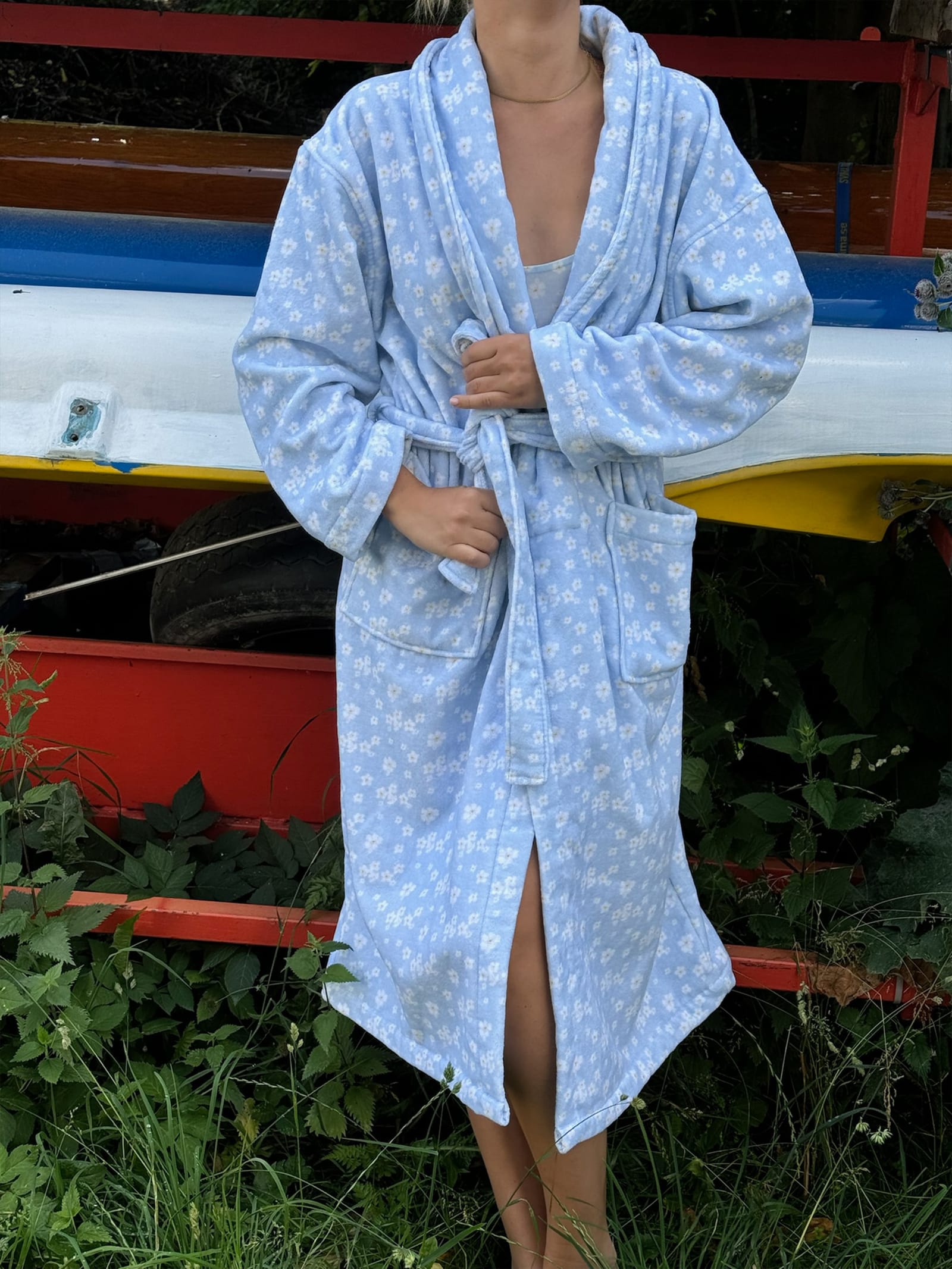 Dream Blue Little Flower Robe 