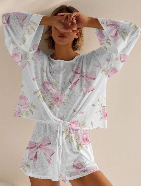 Long sleeve shorts set