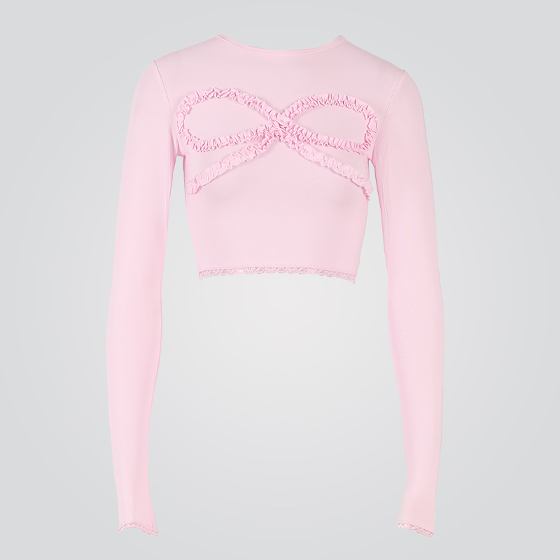 Ruffle Bow Knot Crop Top