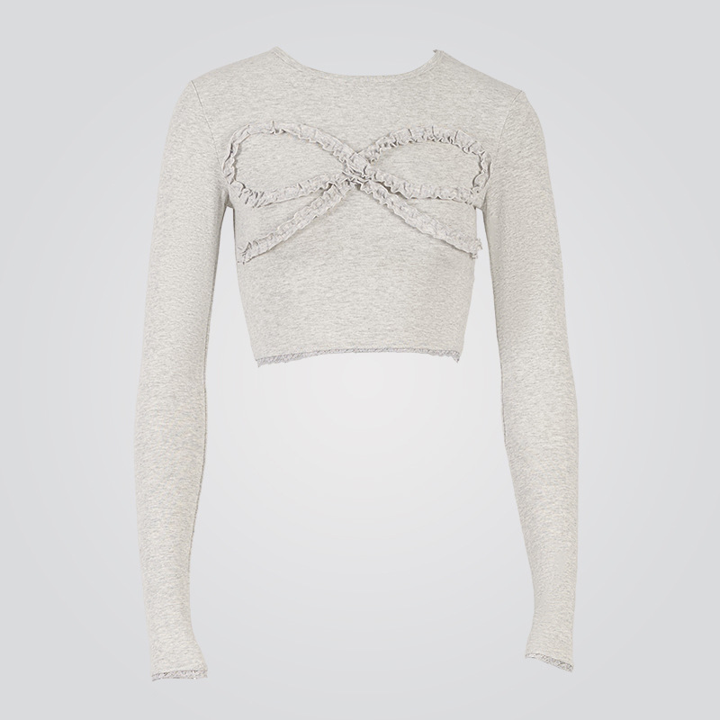 Ruffle Bow Knot Crop Top