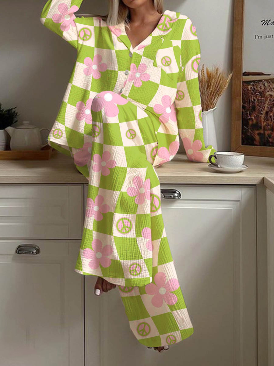 Women's Floral Print Casual Homewear Set