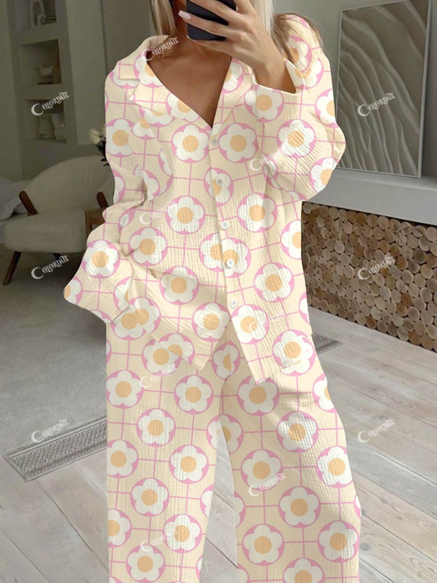 Women's Floral Print Casual Homewear Set