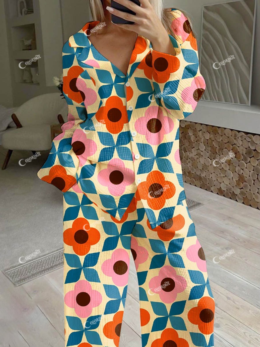 Women's Floral Print Casual Homewear Set