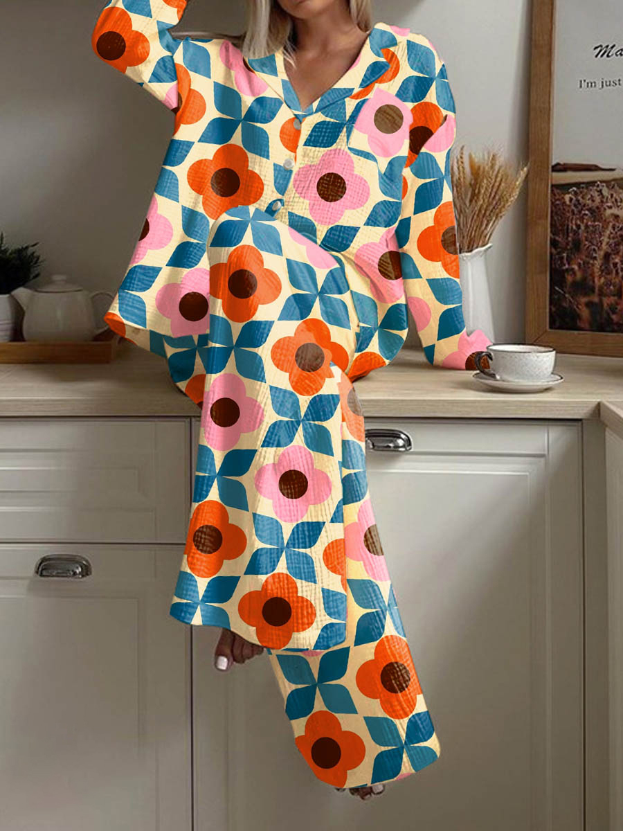Women's Floral Print Casual Homewear Set
