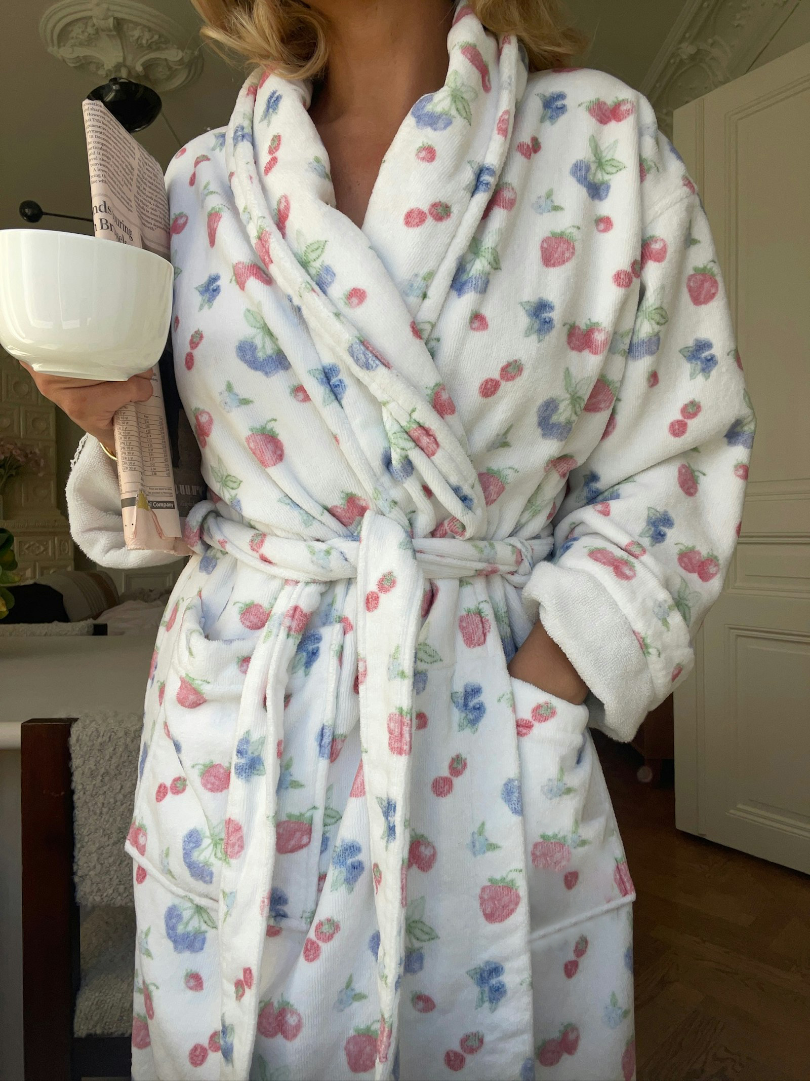 Women Berries Print Robe