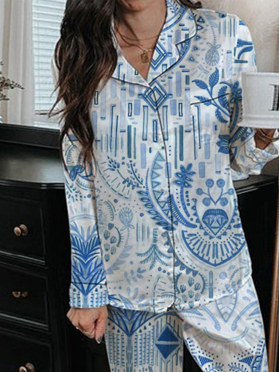 Women's Fun Hand-Painted Long Sleeve Pants Set