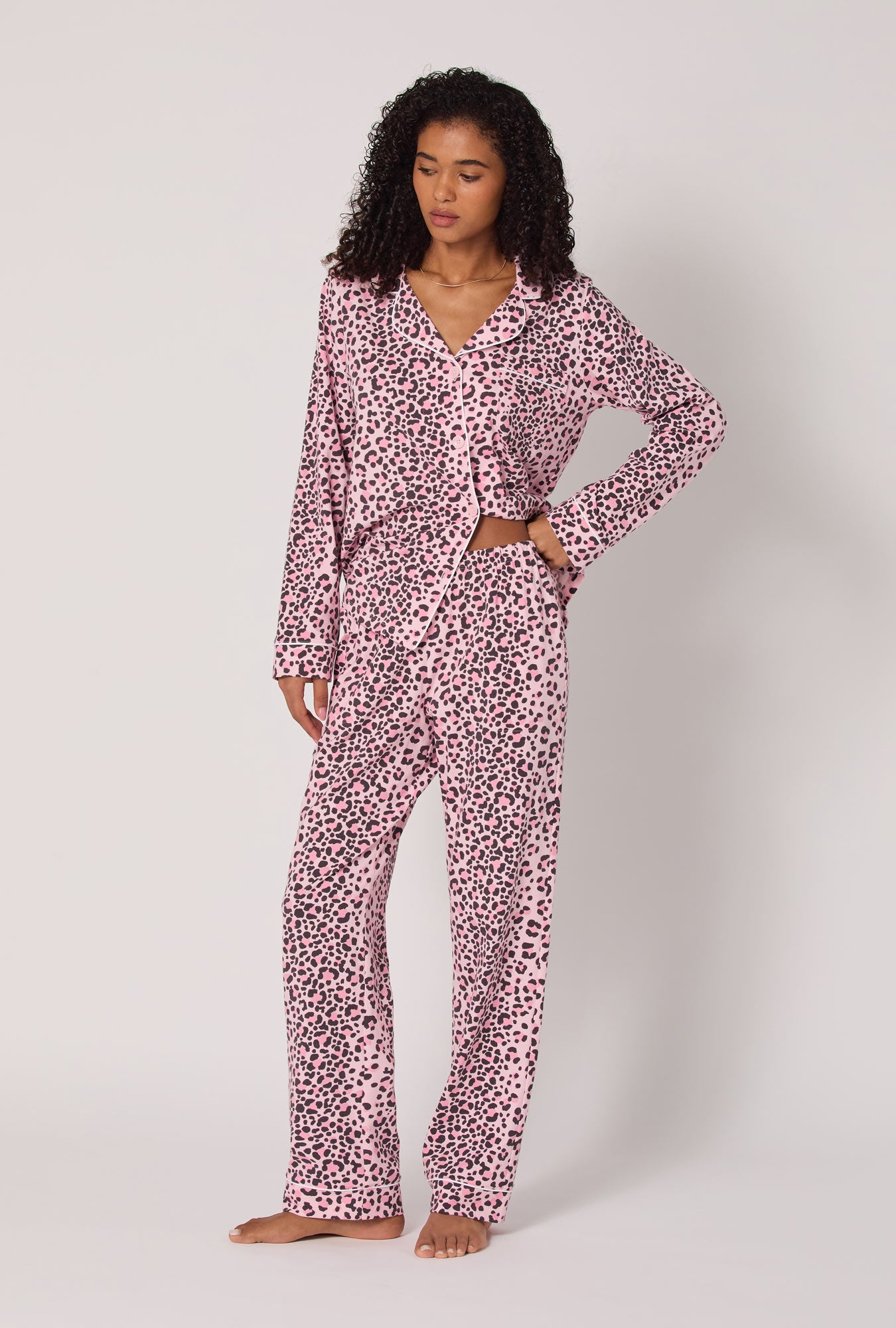 Purr-fect Spots Long Sleeve Classic Satin Pj Set
