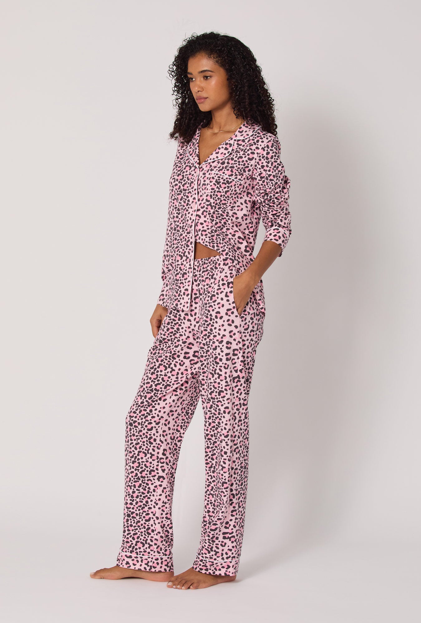 Purr-fect Spots Long Sleeve Classic Satin Pj Set