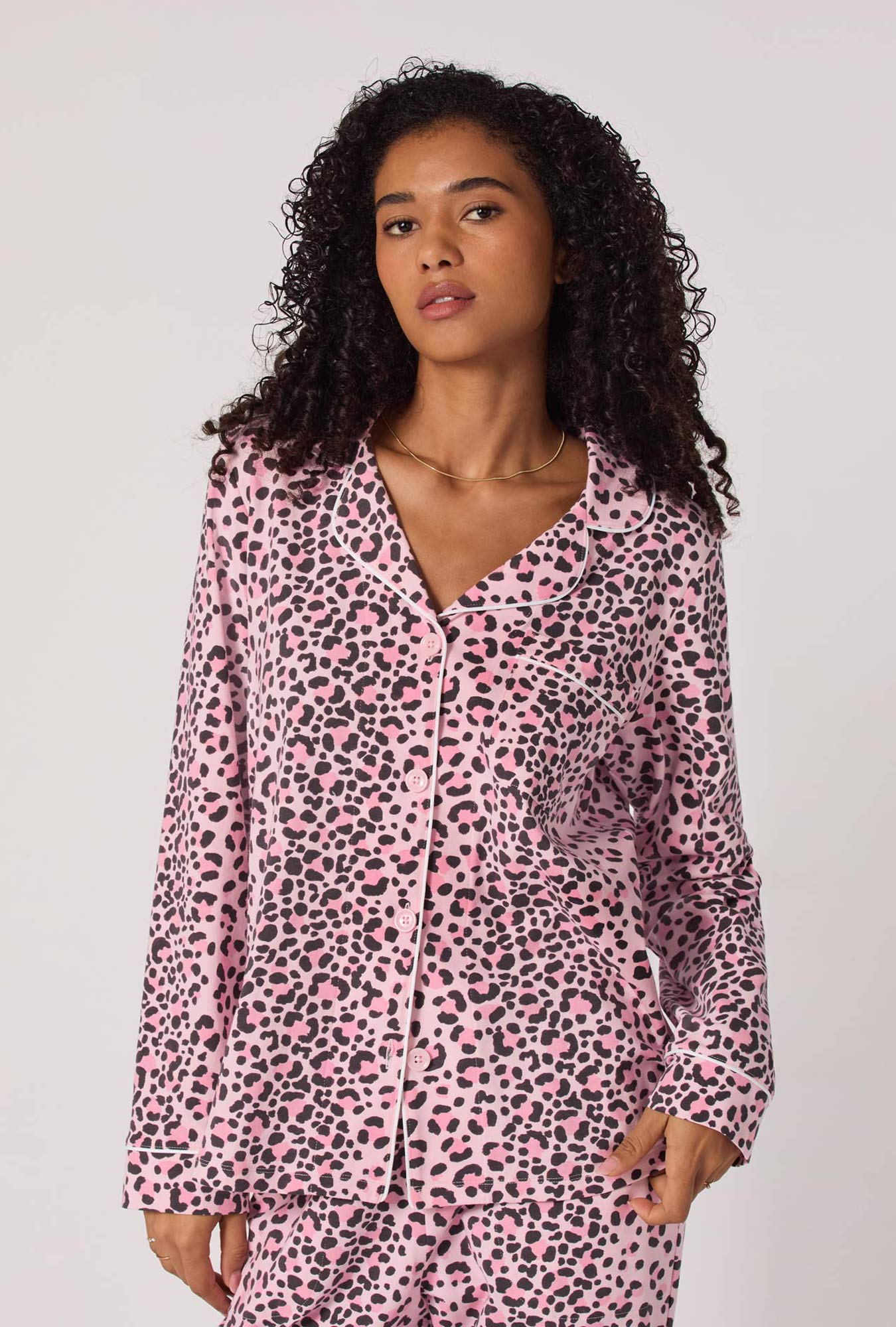 Purr-fect Spots Long Sleeve Classic Satin Pj Set