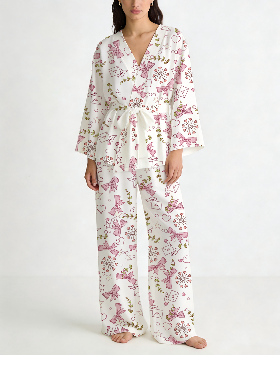 Colordate Floral Print Loungewear Set For Women