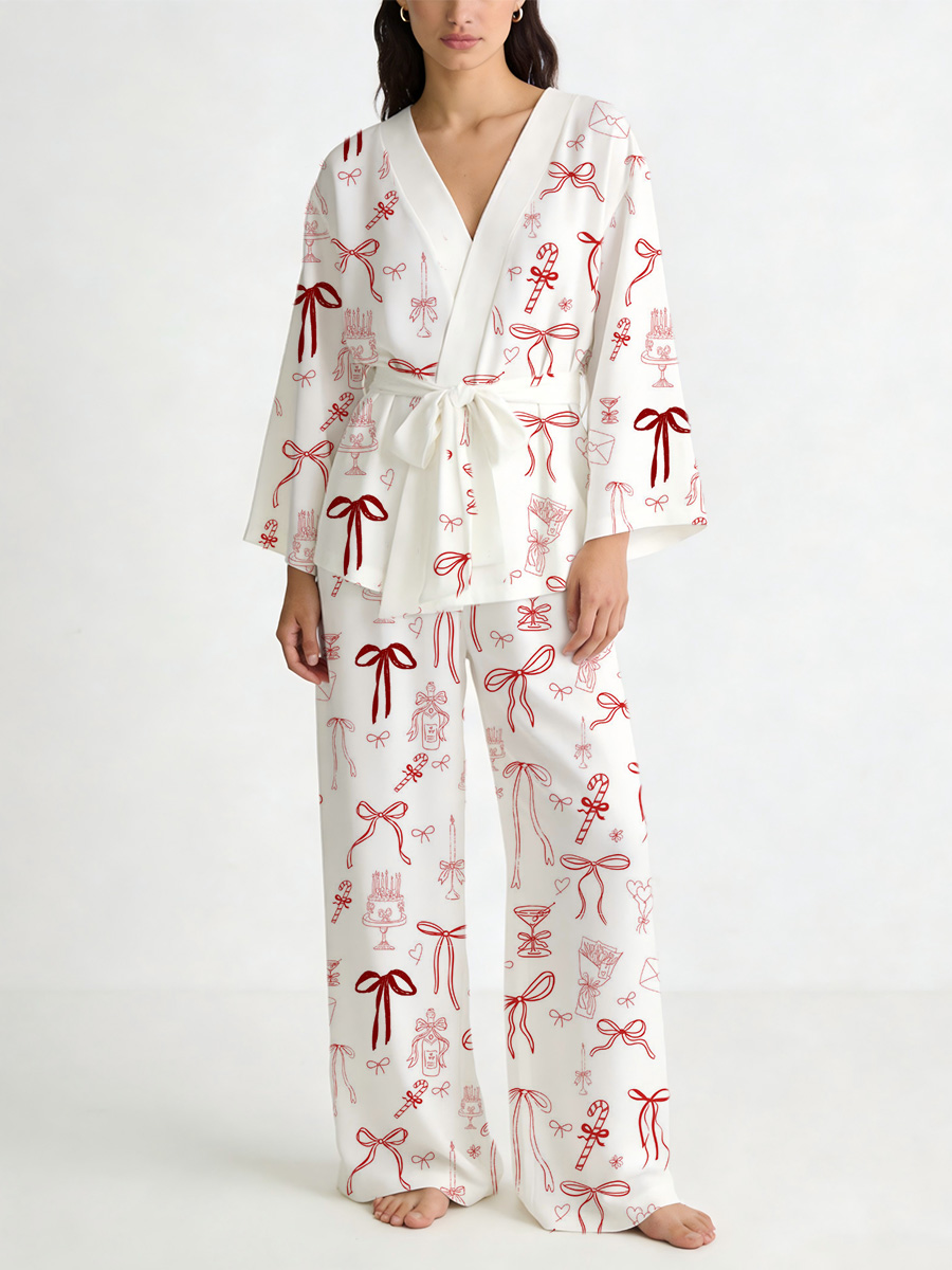 Colordate Lovely Floral Print Loungewear Set For Women
