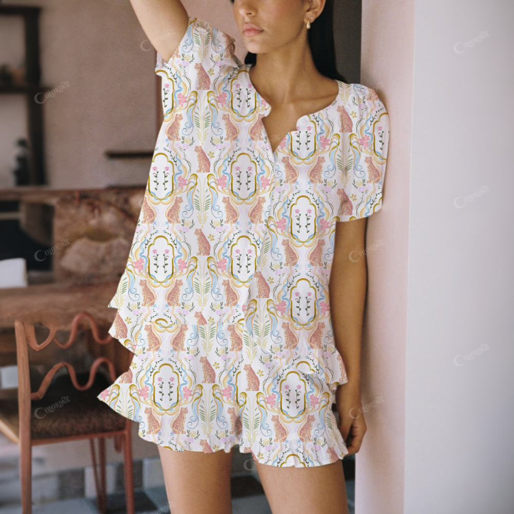 Leopard Print Short Pajama Set