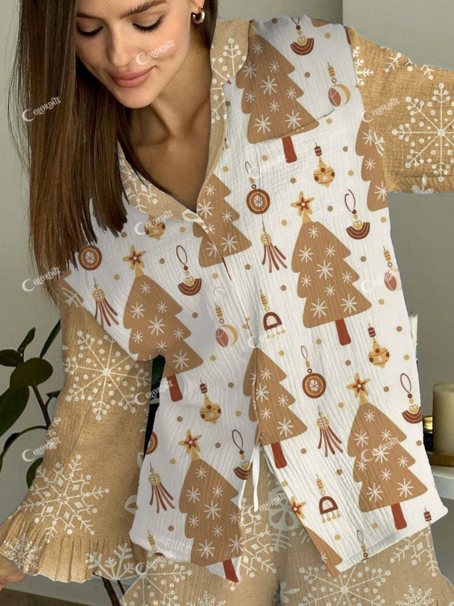 Women's Snowflake Christmas Tree Pajama Set