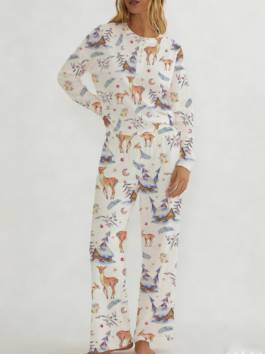 Cute Animal Tropical Long Sleeve Suit