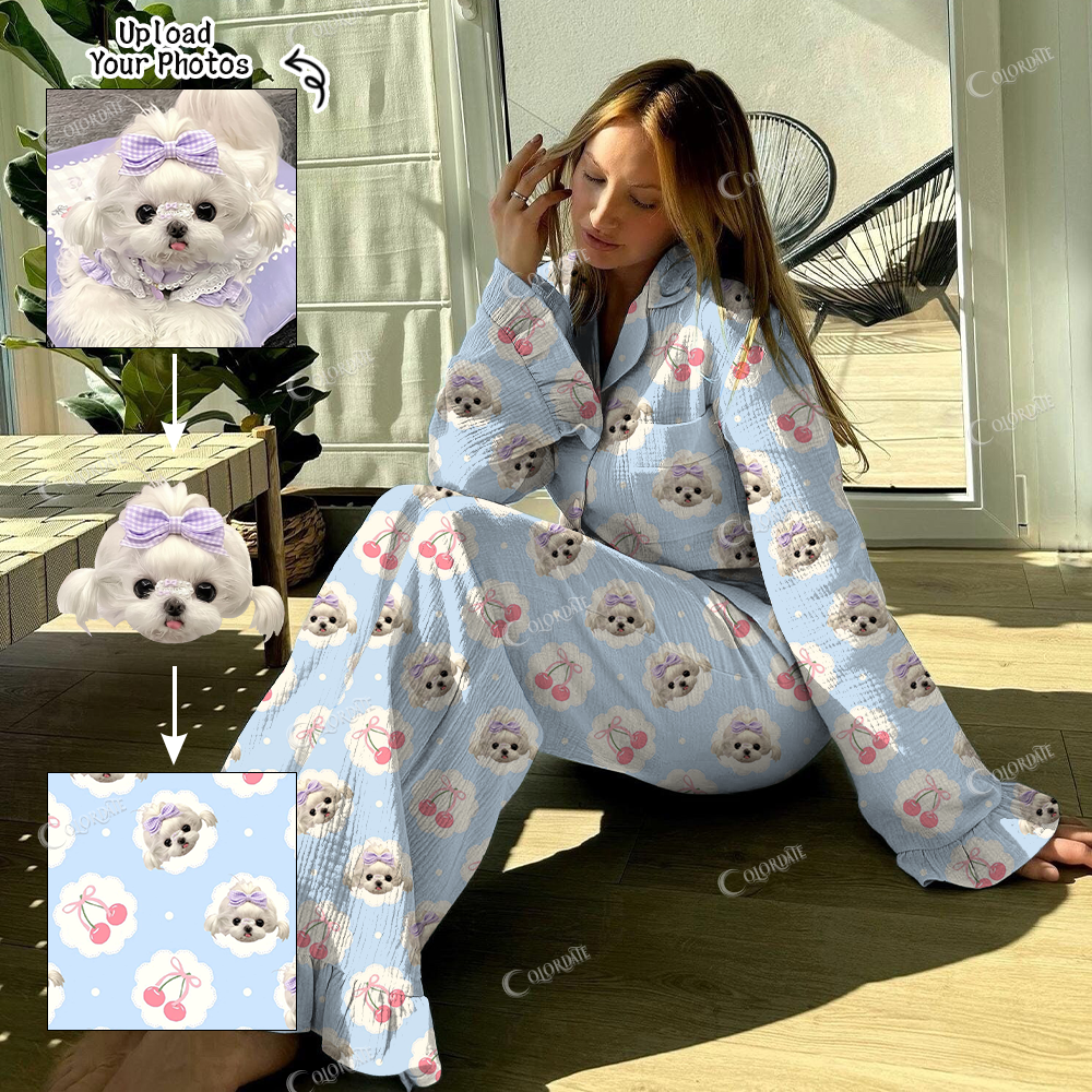 Addcustom Your Photos Women's Cherry Vintage Printed Suit