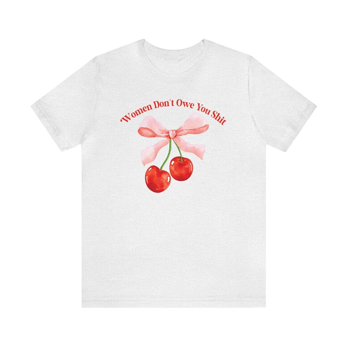 Women's Cherry Print Round Neck Short Sleeve Top