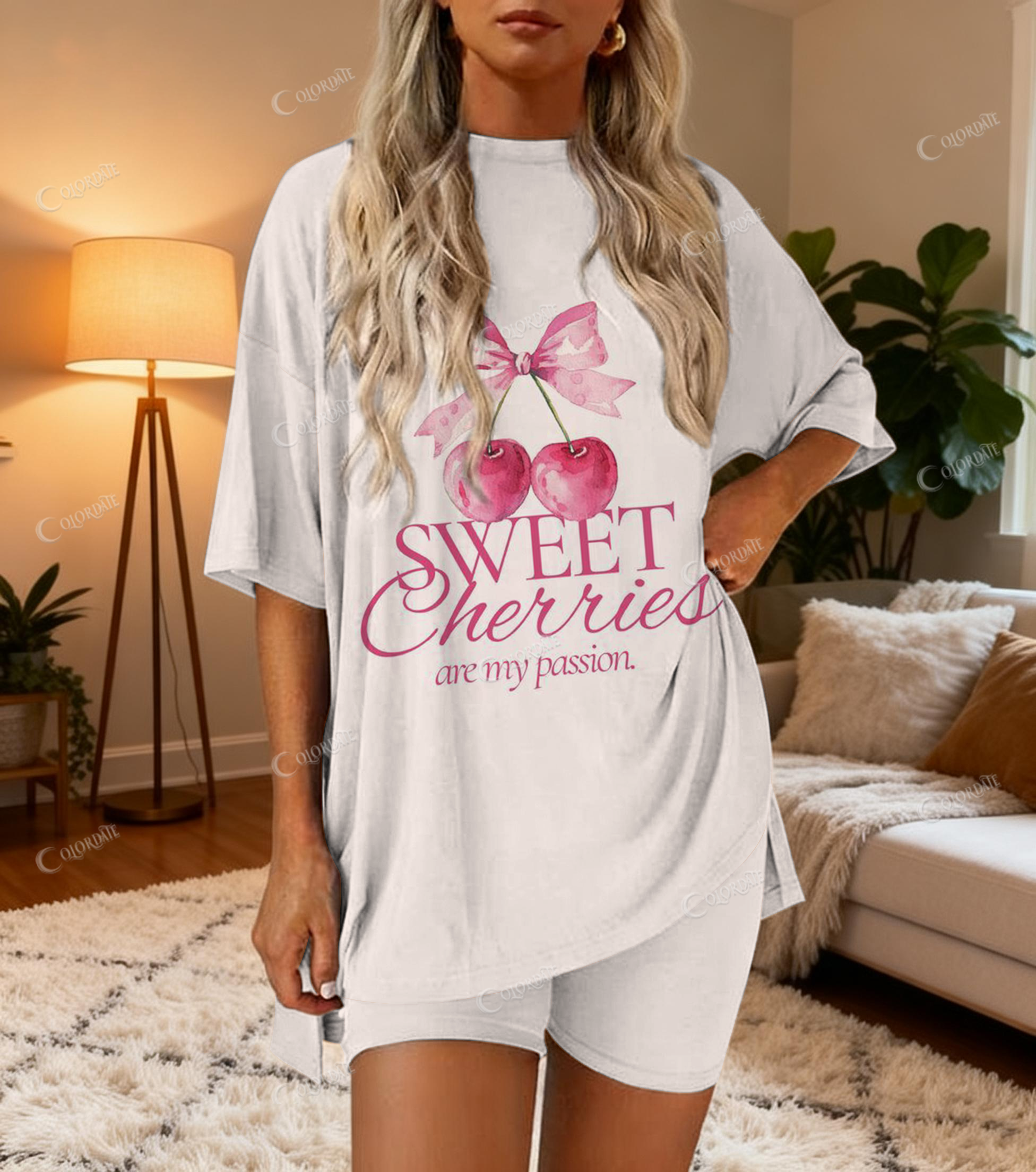 Sweet Cherries Print Bamboo-Soft Lounge Set