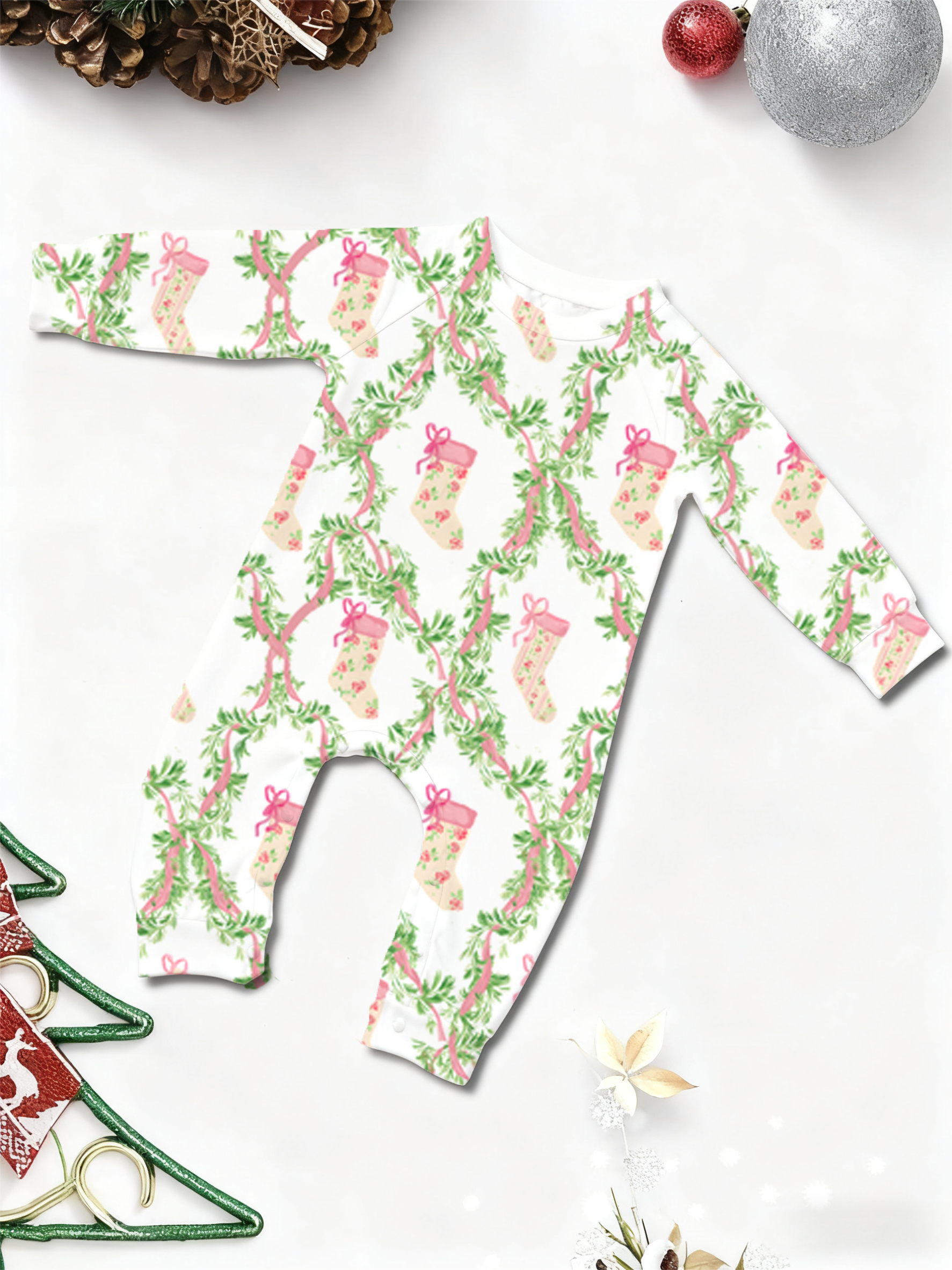 Christmas Puppy & Tree Pink Family Matching Pajama Sets