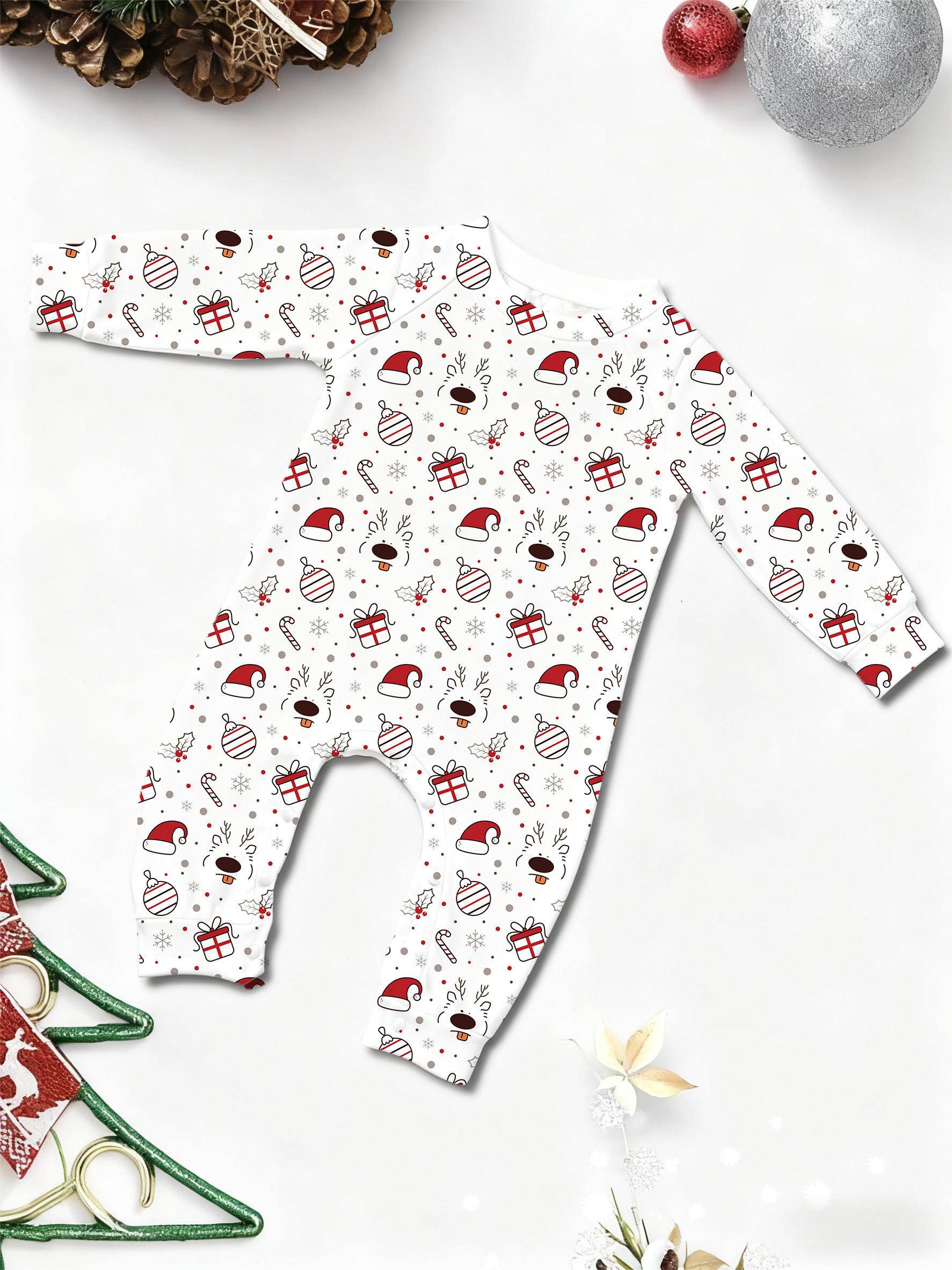 Reindeer & Christmas Elements Family Matching Pajama Sets