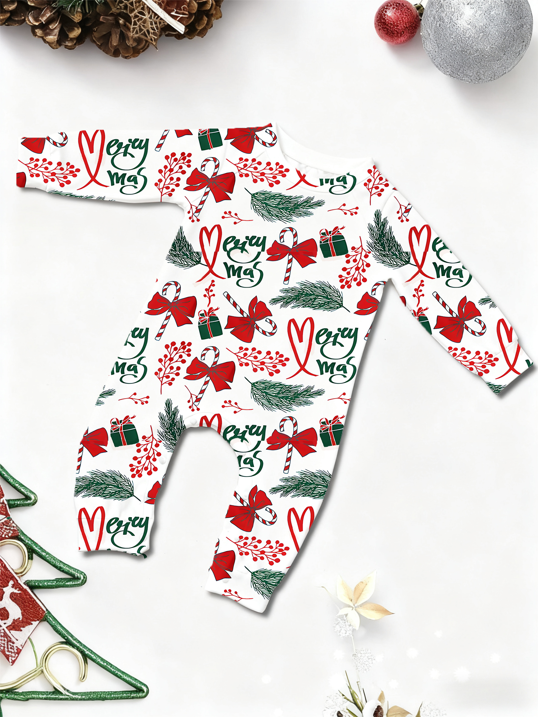 Pink Stocking & Greenery Family Matching Pajama Sets