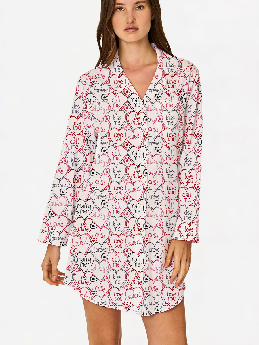 Cute Print Sleep Shirtdress