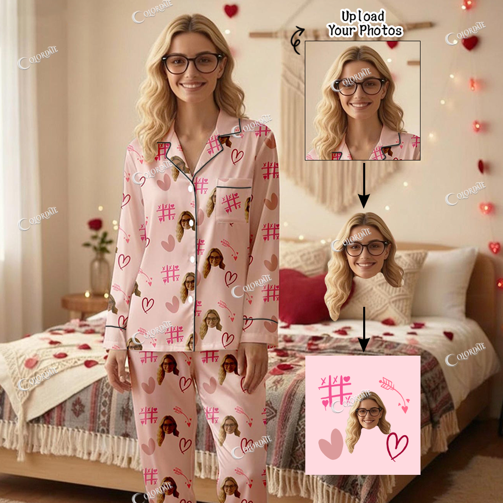 Addcustom Your Photos Woman's Print Home Long Sleeve Suit
