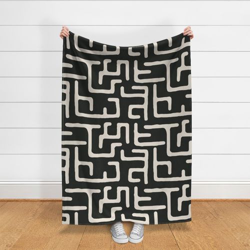 Black & White Splicing Blocks Print Home Blanket