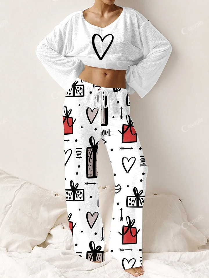 Women's Valentine's Day Printed Homewear Suits