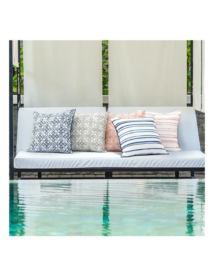 Stripe Printed Outdoor Cushion in Pink