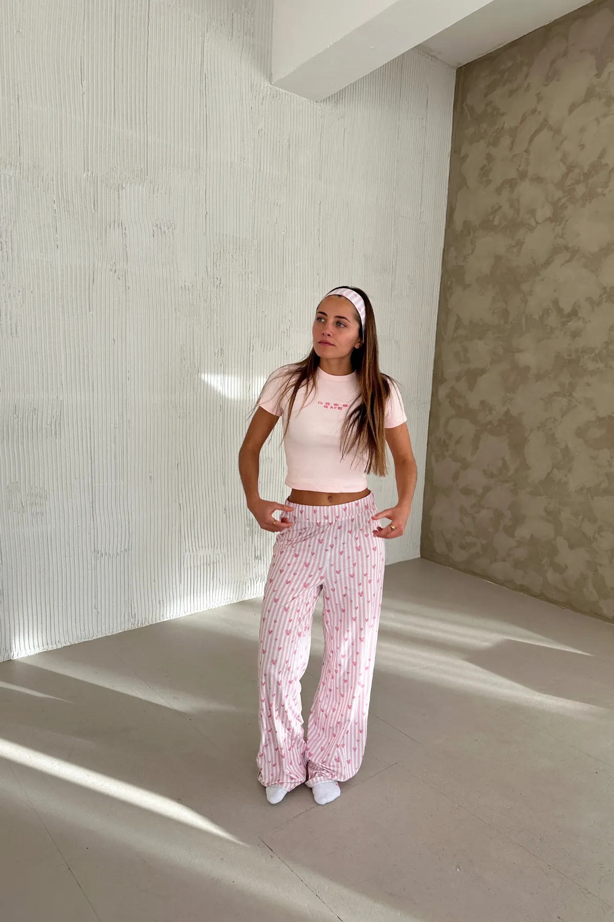 Sleep Shirt Hearts Print Pajama Top