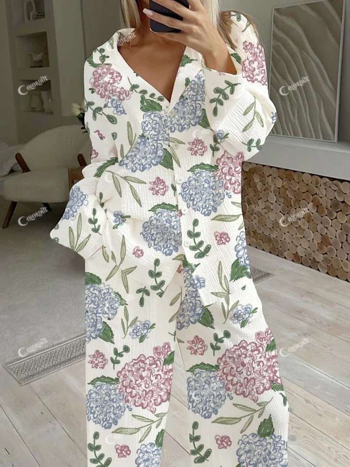 Women's Floral Print Casual Homewear Set