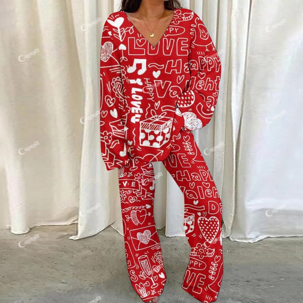Red Letter Loungewear Set For Women