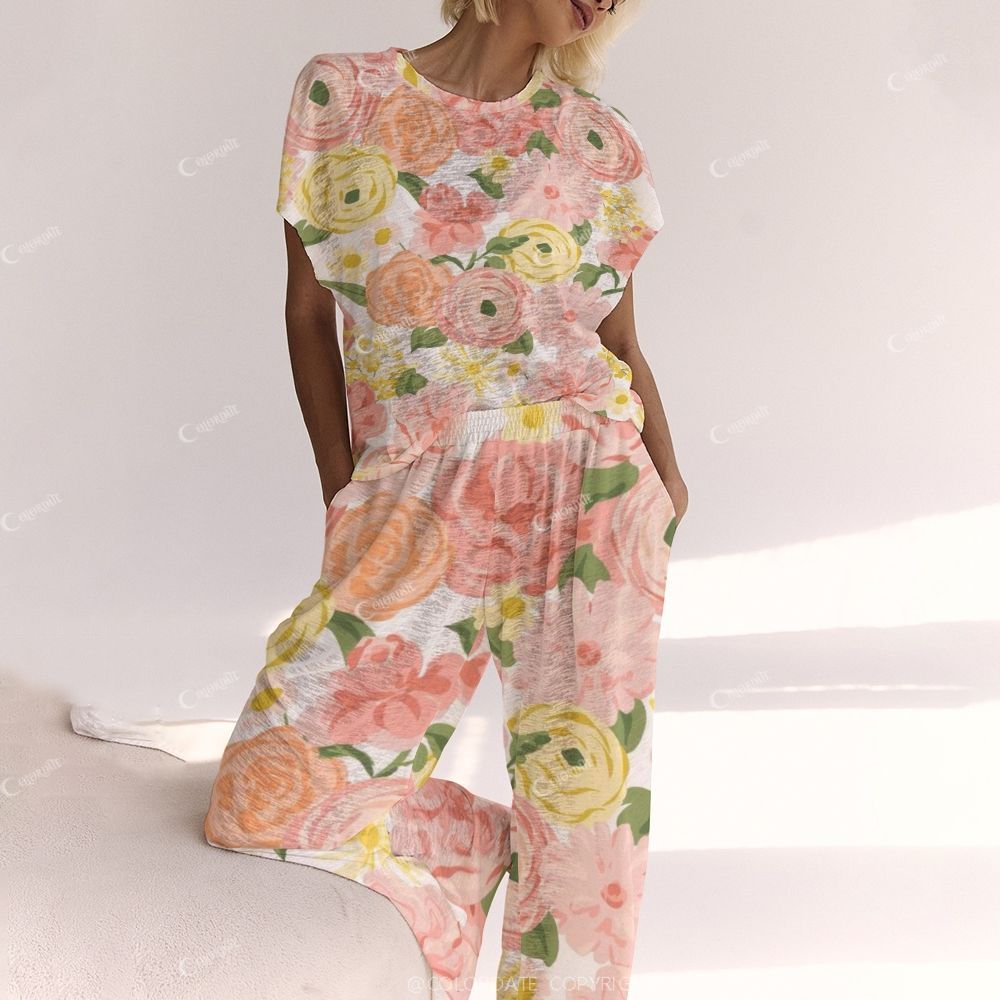 Colordate Spring Flowers Ladies Lounge Suit