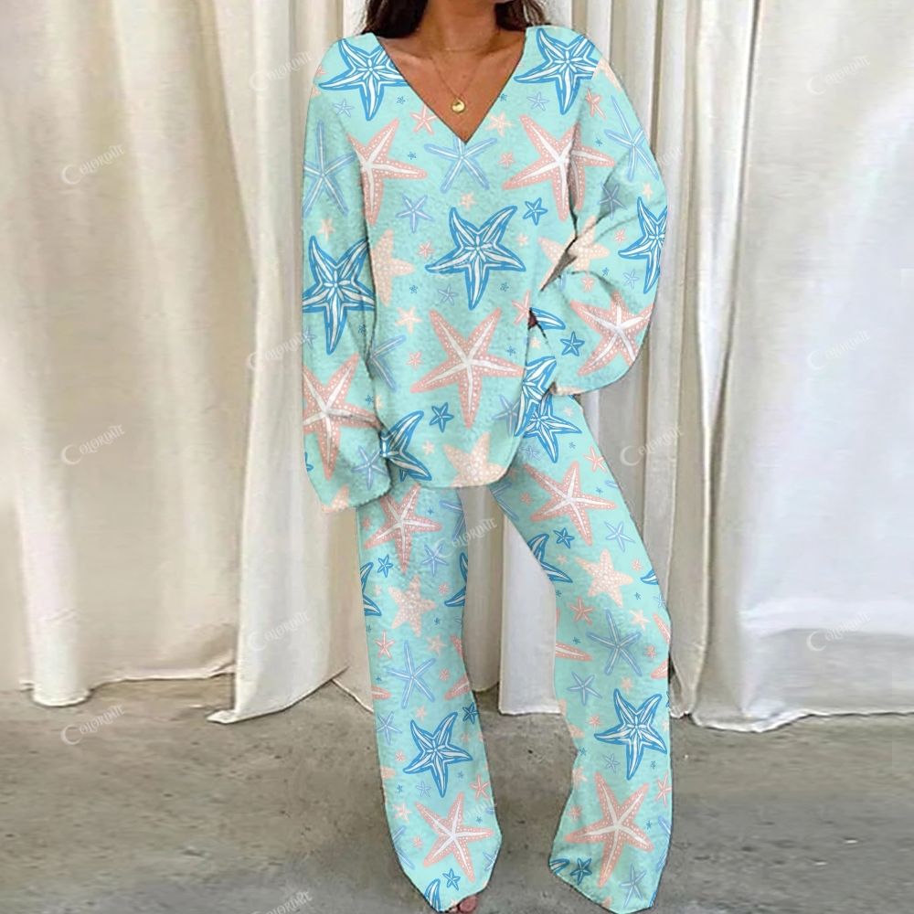Colordate Starfish Loungewear Set For Women