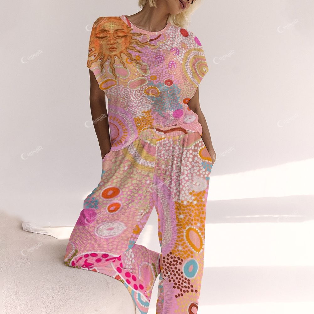 Colordate Multicolor Bio-Printing Ladies  Lounge Suit