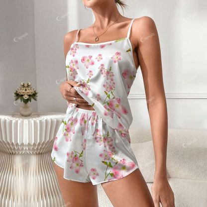 Peach Blossom Print Pajama Set