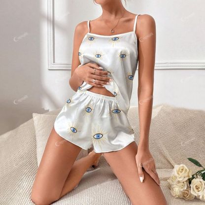 Golden Eye Print Pajama Set