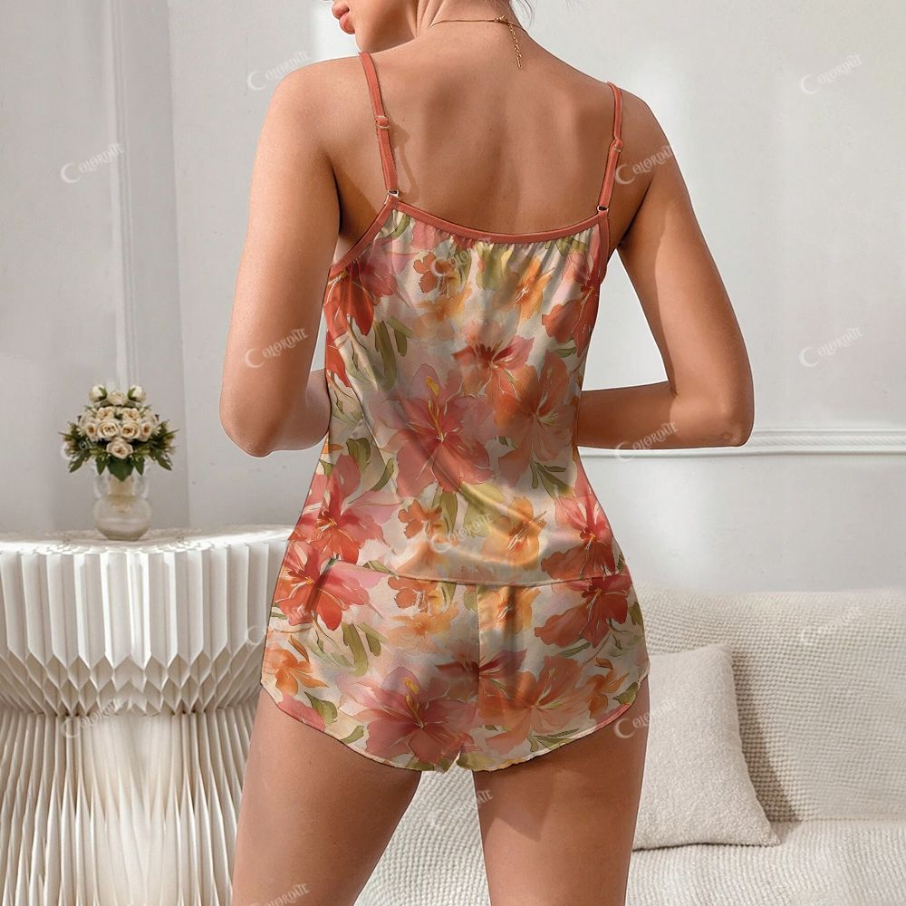Vintage Flower Print Pajama Set